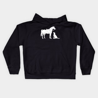 HORSE and DOG Motif Horse Dog Lover Kids Hoodie